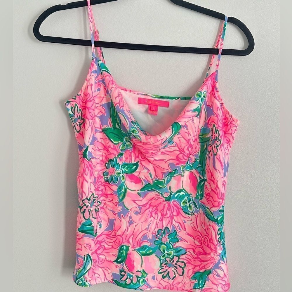 Lilly Pulitzer Bobbie Top Pink Blossom Try Your Zest Tank